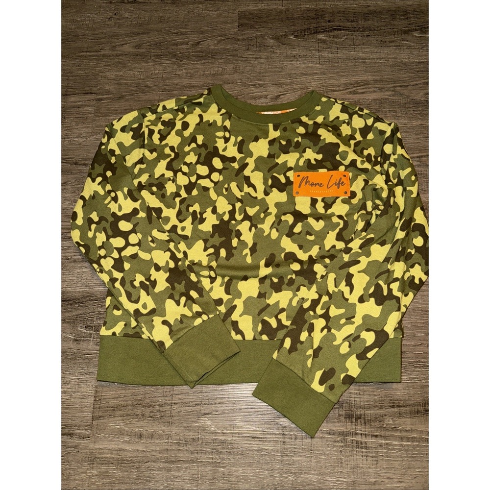 Orange Theory Camo Cropped Sweatshirt XS (oversized) 21" Pit To Pit